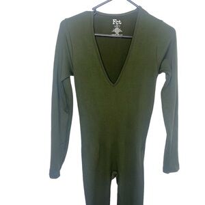 FTC olive green ribbed bodysuit size medium p